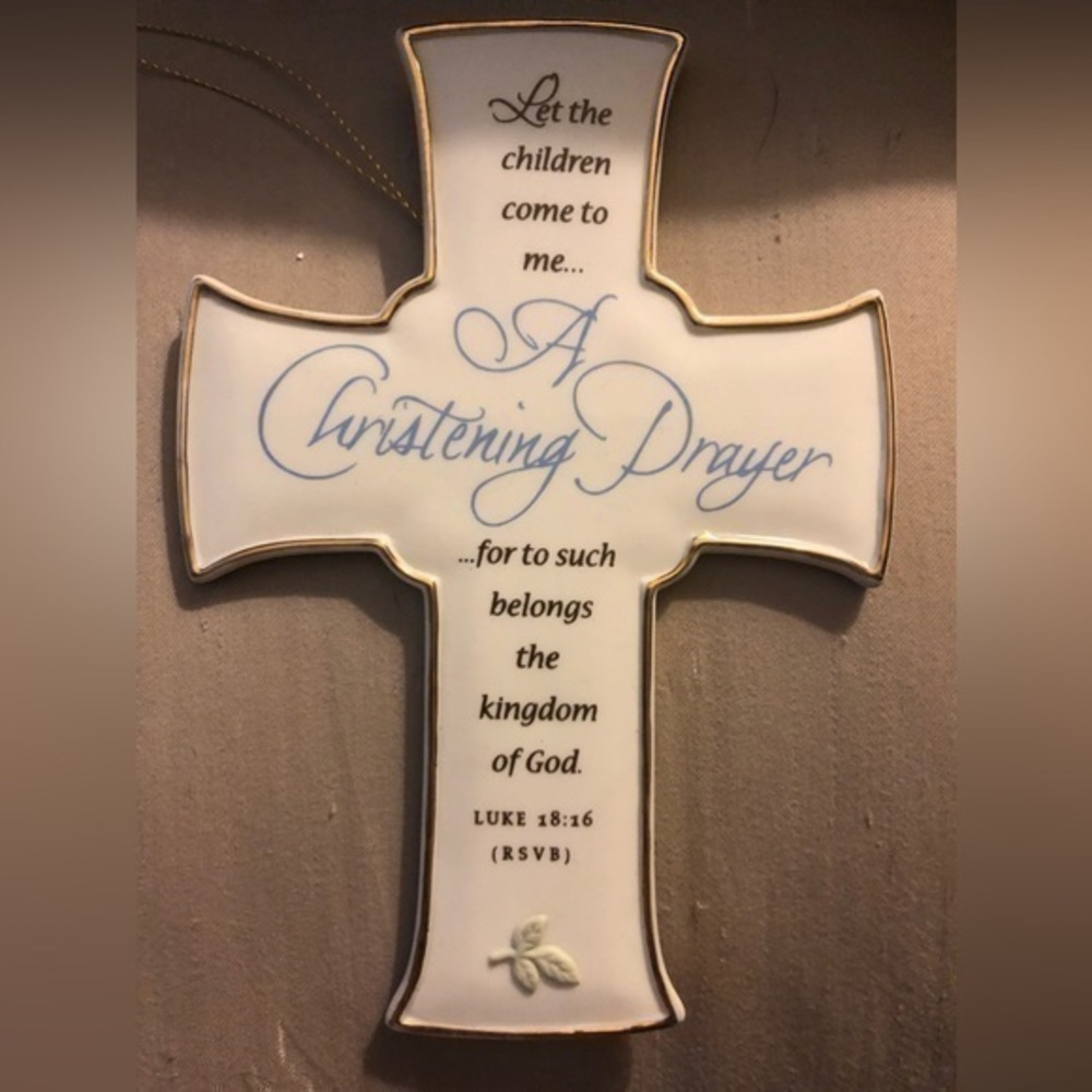Baptism Christening prayer cross wall hangimg